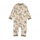 Minymo Heldrakt Baby Langermet Dyreprint Beige Melange (Kun str 62 og 68) thumbnail