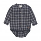 Minymo Body Baby Langermet Skjorte Ruter Collegiate Blue (Kun str 80, 86 og 92) thumbnail