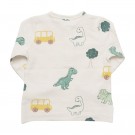 Minymo Genser Baby Langermet Sweat Dinosaurprint Birch (Kun str 56, 68 og 74) thumbnail