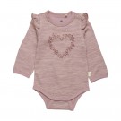 Celavi Ullbody Baby Ull Bambus Ensfarget Hjerteprint Deauville Mauve (Kun str 70) thumbnail