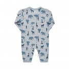 Fixoni Nattdrakt Baby Langermet Uten fot Glidelås Dyreprint Baby Blue (Kun str 62 og 68) thumbnail