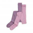 Minymo Ull Strømpebukser Barn Rib 2-pack Orchid Haze thumbnail