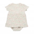 Minymo Kjole Baby Kortermet Med Body Rib White Swan (Kun str 56, 62 og 68) thumbnail