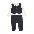 Minymo Heldrakt Baby Langermet Vest Sløyfe Collegiate Blue  thumbnail