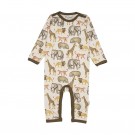 Minymo Heldrakt Baby Langermet Dyreprint Beige Melange (Kun str 62 og 68) thumbnail