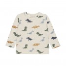 Minymo T-skjorte Baby Langermet Sweat Dinosaur Beige Melange thumbnail