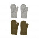 Celavi Votter Barn Ull Strikket 2-pack Military Olive thumbnail