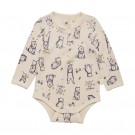 Celavi Ullbody Baby Ull Bambus Bjørneprint China Blue (Kun str 60, 70 og 100) thumbnail