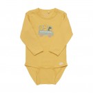 Minymo Body Baby Langermet Dinosaurprint Ochre thumbnail