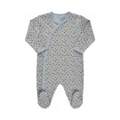Fixoni Nattdrakt Baby Langermet Med fot Dyreprint Baby Blue thumbnail