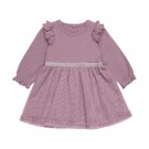 Minymo Kjole Baby Langermet Tyll Glitter Grapeshake (Kun str 56 og 68) thumbnail