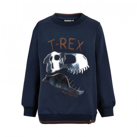 Minymo Genser Barn Langermet Sweat Dinosaurprint Blue Nights (Kun str 98)