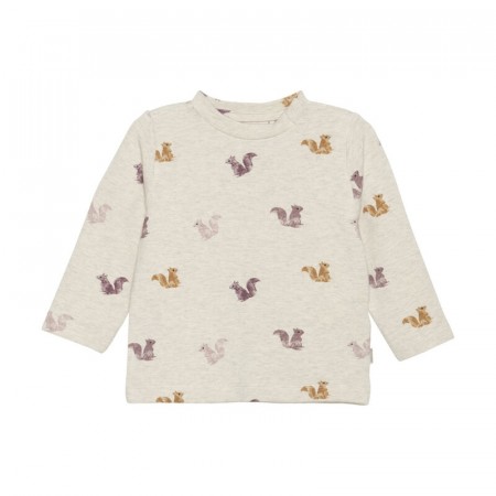 Minymo T-skjorte Baby Langermet Sweat Ekorn Beige Melange