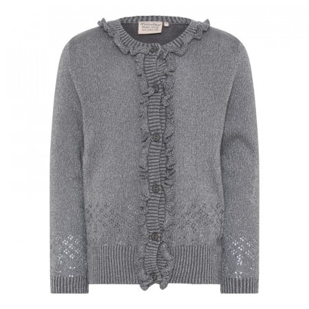 Minymo Cardigan Barn Strikket Glitter Smoked Pearl