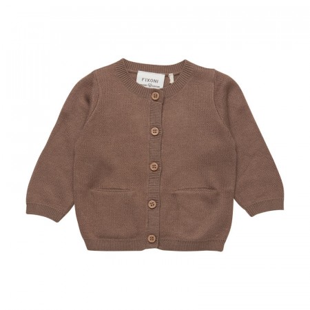 Fixoni Cardigan Baby Strikket Bambus Portabella