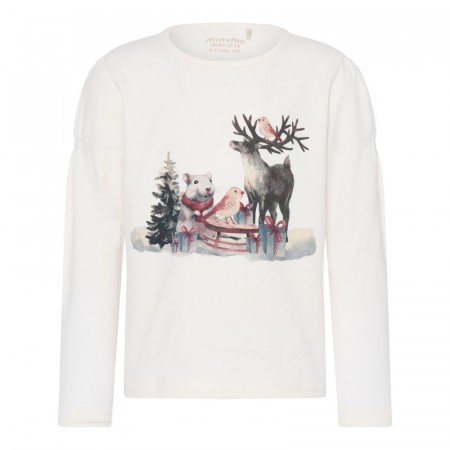 Minymo T-skjorte Barn Langermet Julemotiv Solitary Star (Kun str 128 og 134)