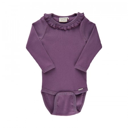 Minymo Body Baby Langermet Rib Grape Jam