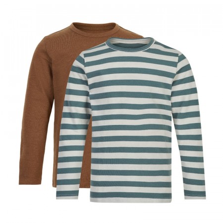 Minymo T-skjorte Barn Langermet 2-pack Toffee (Kun str 98 og 152)