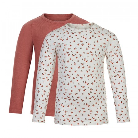Minymo T-skjorte Barn Langermet 2-pack Canyon Rose (Kun str 116, 128 og 134)