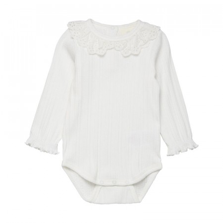 En Fant Body Baby Langermet Med Krage Pointelle Pristine (Kun str 56 og 62)