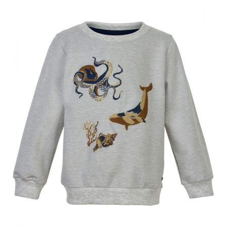 Minymo Genser Barn Langermet Sweat Havdyr Deep Greymelange (Kun str 98, 104, 128 og 140)