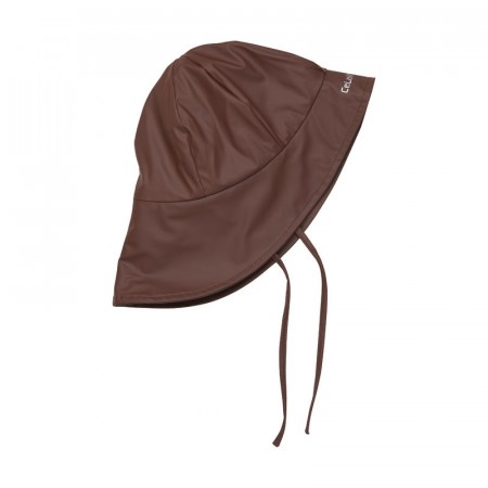 Celavi Regnhatt Barn Med fleece og knyting Ensfarget Rocky Road (Kun str 100 og 110)