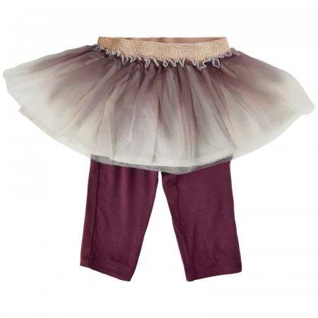 Minymo Leggings Baby m/tyllskjørt Fig (Kun str 56, 62, 80 og 86)