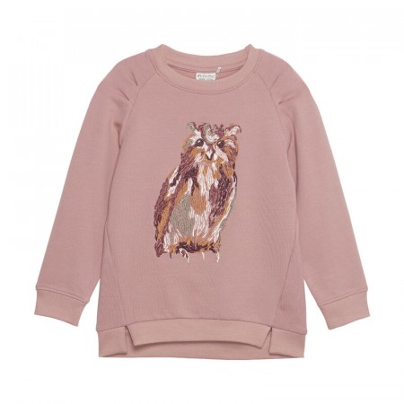 Minymo Genser Barn Langermet Ugle Ash Rose
