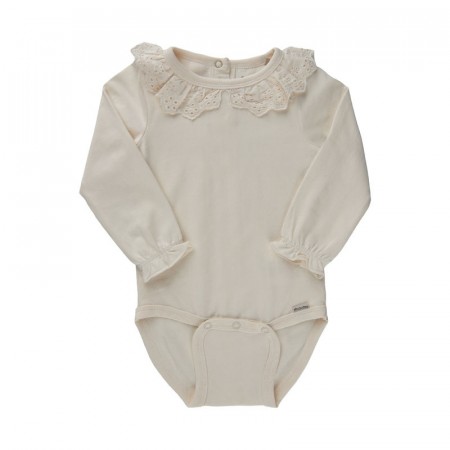 Minymo Body Baby Langermet Krage Birch (Kun str 68, 74 og 80)