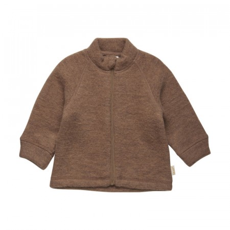 Celavi Ulljakke Barn Softwool med glidelås Coca Mocha Melange