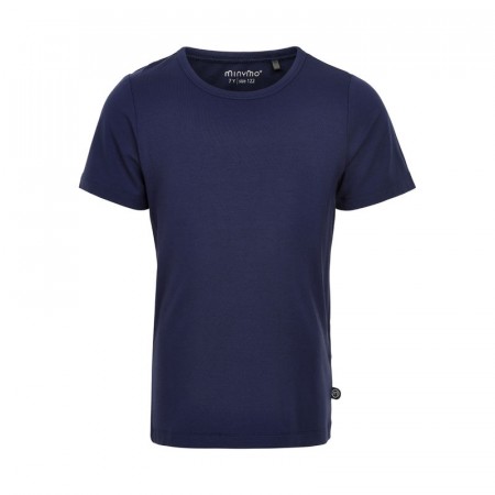 Minymo T-skjorte Barn Kortermet Bambus Dark Navy (Kun str 92)
