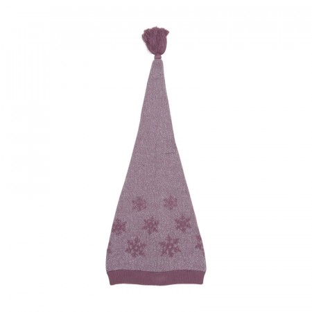 Minymo Nisselue Barn Strikket Glitter Snøfnuggmønster Grapeshake (Kun str 48, 50 og 52)
