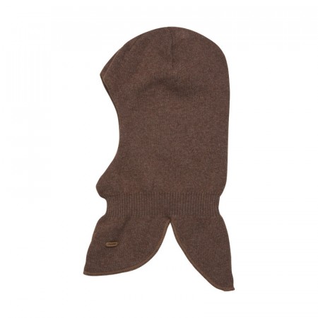 Minymo Ullbalaclava Barn Ull Bomull Ensfarget Cocoa Brown (Kun 80/86 og 92/98)