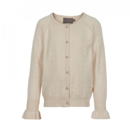 Creamie Cardigan Barn Strikket Pointelle Buttercream (Kun str 116, 122 og 140)