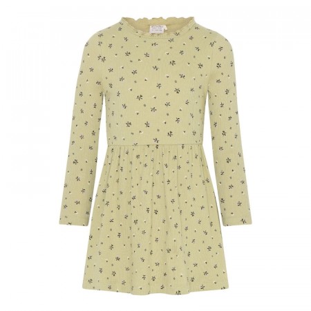 Minymo Kjole Barn Langermet Rib Gray Green