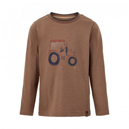 Minymo T-skjorte Barn Langermet Traktorprint Acorn