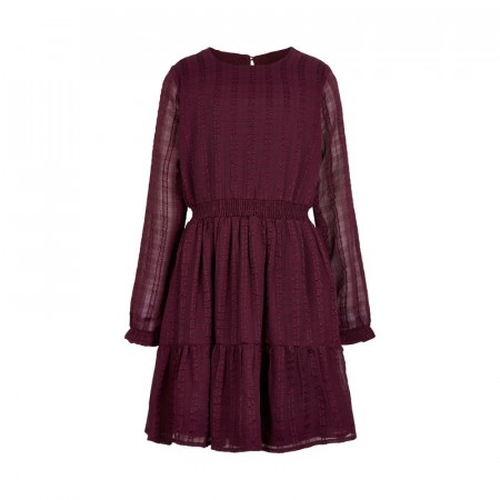 Creamie Kjole Barn Langermet Chiffon Ruter Fig (Kun str 104, 110 og 128)