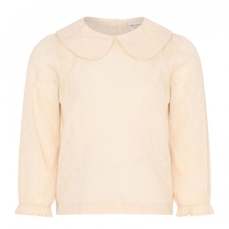 Minymo Bluse Barn Langermet Krage Biscotti (Kun str 110, 122 og 134)
