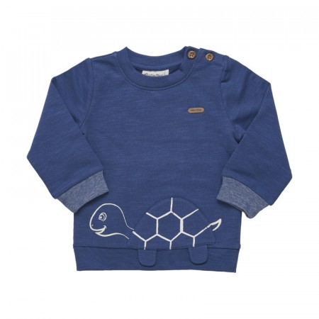 Minymo Genser Baby Langermet Sweat Skilpaddeprint Dark Denim (Kun str 56 og 62)