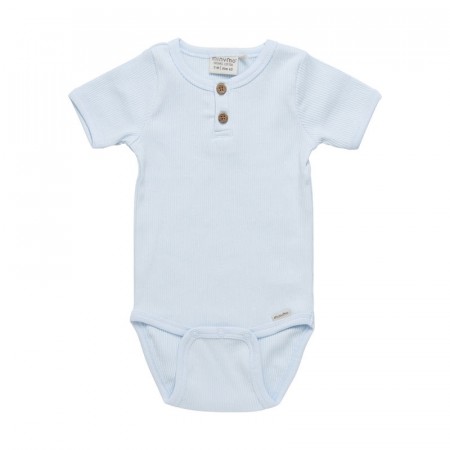 Minymo Body Baby Kortermet Rib Ice Water (Kun str 68 og 80)