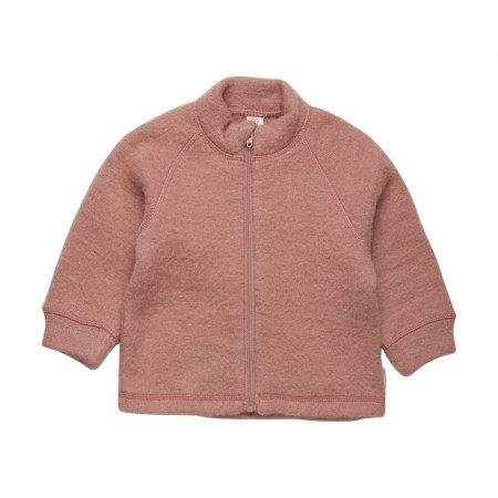 Celavi Ulljakke Barn Softwool med glidelås Old Rose Melange (Kun str 70, 80 og 100)