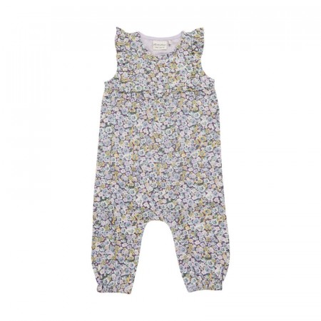 Minymo Overall Baby Vevd Blomsterprint Misty Lilac (Kun str 56 og 68)