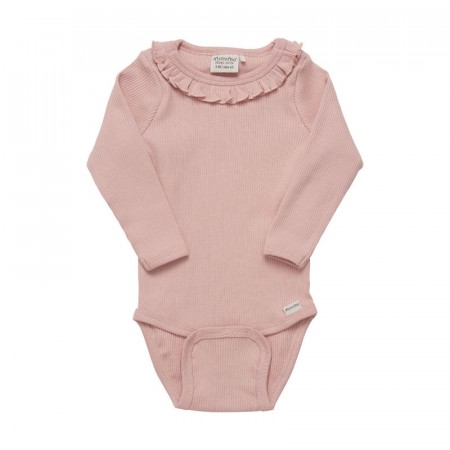 Minymo Body Baby Langermet Rib Rose Tan (Kun str 68)