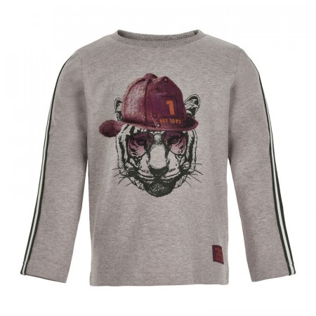Minymo T-skjorte Barn Langermet Tigerprint Beige Melange (Kun str 98, 116 og 134)