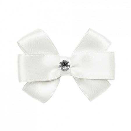 Prinsessefin Hårsløyfe Marietta med Swarovski krystall Off White
