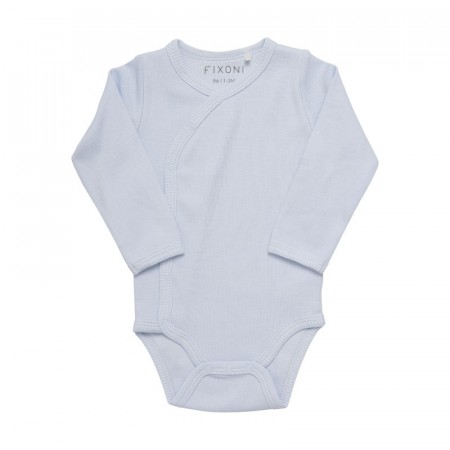 Fixoni Body Baby Langermet Omslag Rib Skywriting