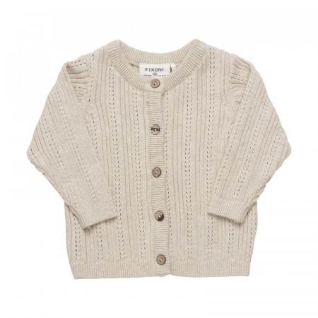 Fixoni Cardigan Baby Strikket Tan Melange (Kun str 74, 86 og 92)