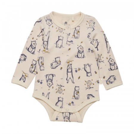 Celavi Ullbody Baby Ull Bambus Bjørneprint China Blue (Kun str 60, 70 og 100)