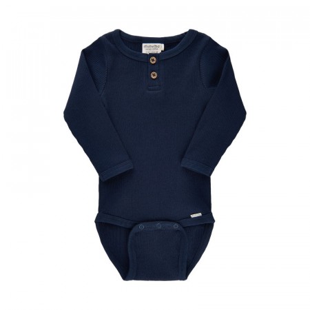 Minymo Body Baby Langermet Rib Dark Navy (Kun str 68, 74 og 80)