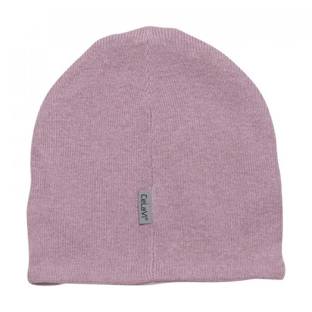 Celavi Vinterlue Barn Ull Bomull Strikket Elderberry